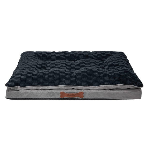 Dog Calming Bed Warm Soft Plush Comfy Sleeping Memory Foam Mattress Dark Grey L Carousel 1