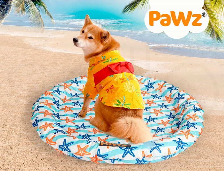 Pawz Pet Cooling Mat Dog Bed Cat Summer Self-cold Gel Starfish-Round M L Carousel 9