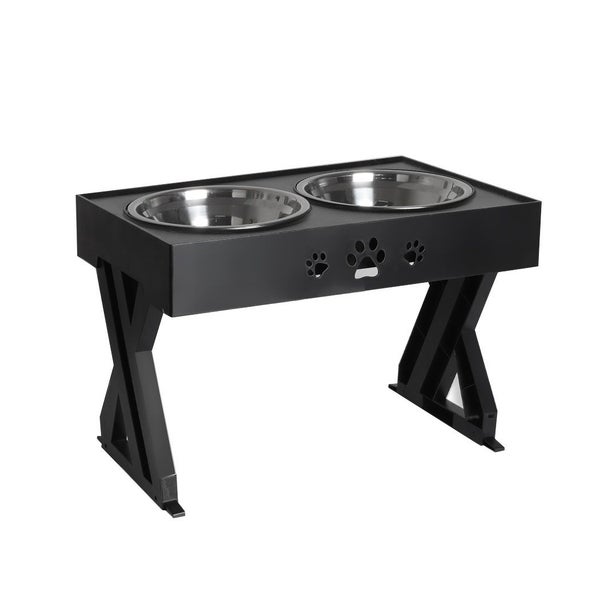 Pawz Elevated Pet Feeder Food Water Double Bowl Adjustable Height Raised Stand Carousel 1