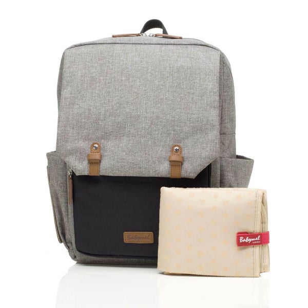 Babymel George Baby Nappy Backpack Unisex Diaper Bag Grey/Black Carousel 2