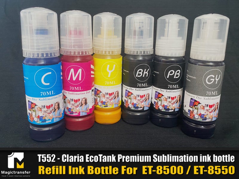 T552 Claria EcoTank Dye Sublimation Refill ink bottle- For ET-8500 and ET-8550 Carousel 1