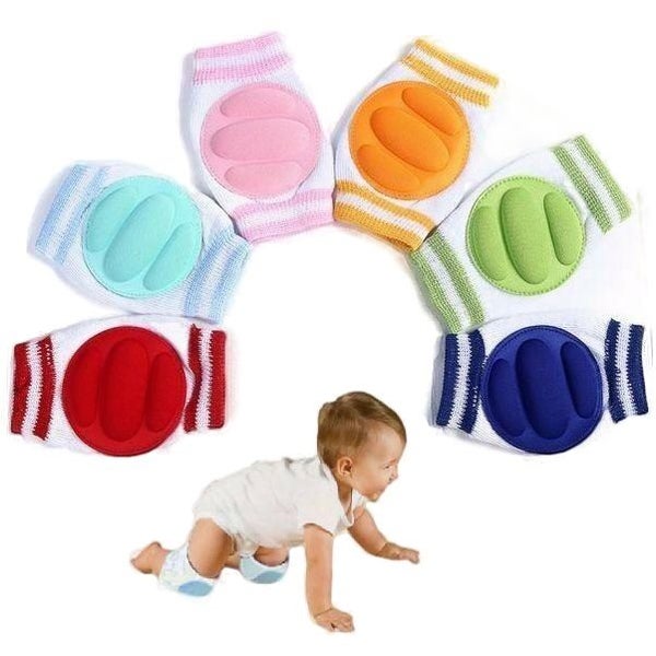 3 Pairs X Baby Infant Toddler Crawling Safety Padded Knee Pads Blue Pink Yellow Carousel 1