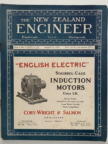 OLD MAGAZINE: The New Zealand Engineer Vol. 6, No. 5 - 15 August 1929 Carousel 1