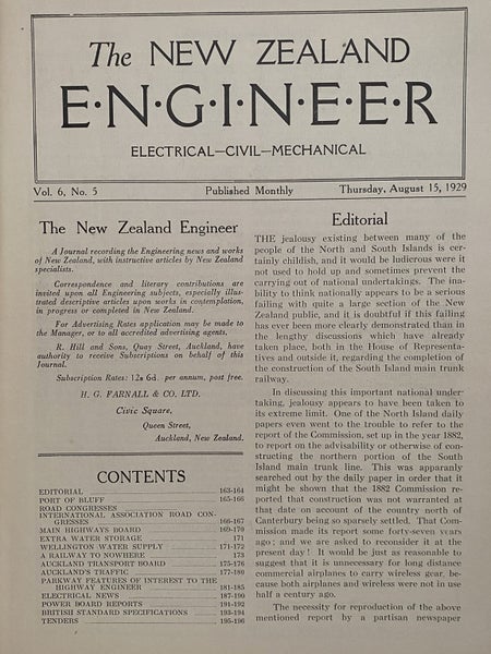 OLD MAGAZINE: The New Zealand Engineer Vol. 6, No. 5 - 15 August 1929 Carousel 3