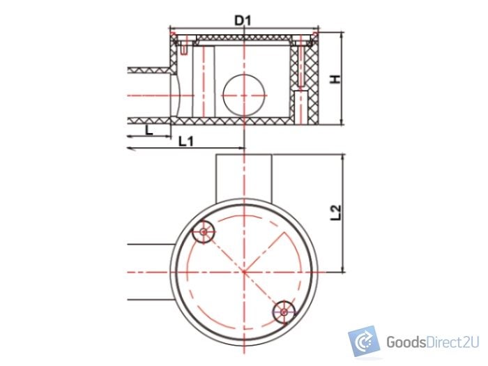 Conduit Junction Box, Two Way, Angled - 25mm (Grey) - JAJ Carousel 2