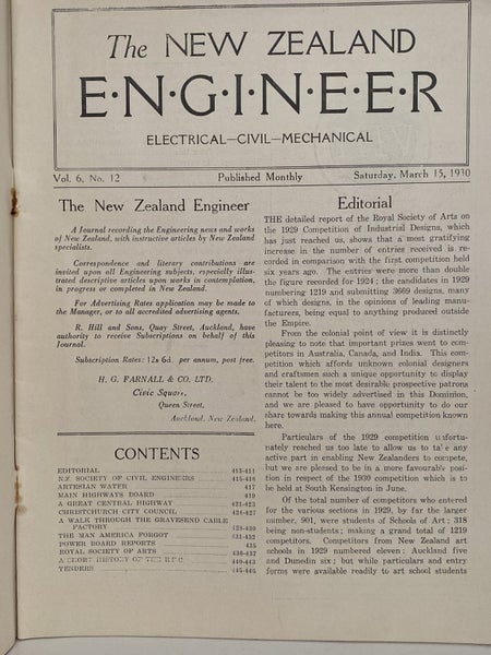 OLD MAGAZINE: The New Zealand Engineer Vol. 6, No. 12 - 15 March 1930 Carousel 3