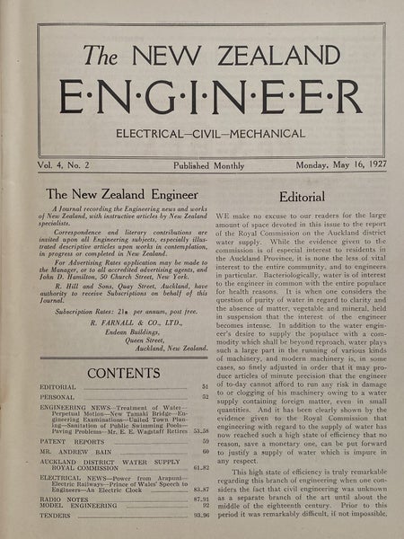 OLD MAGAZINE: The New Zealand Engineer Vol. 4, No. 2 - 16 May 1927 Carousel 3