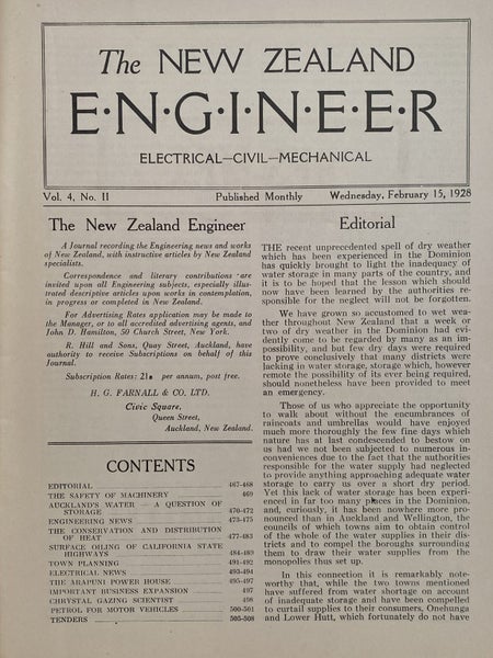 OLD MAGAZINE: The New Zealand Engineer Vol. 4, No. 11 - 15 February 1928 Carousel 3