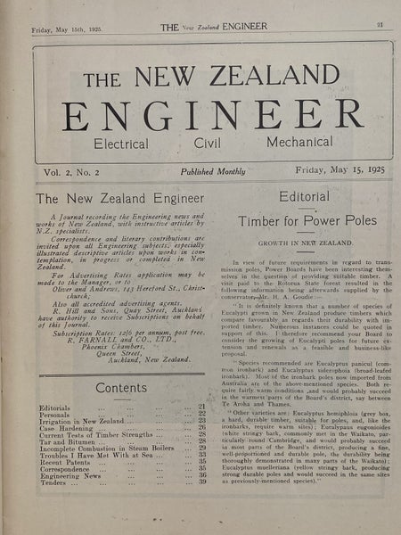 OLD MAGAZINE: The New Zealand Engineer Vol. 2, No. 2 - 15 May 1925 Carousel 3