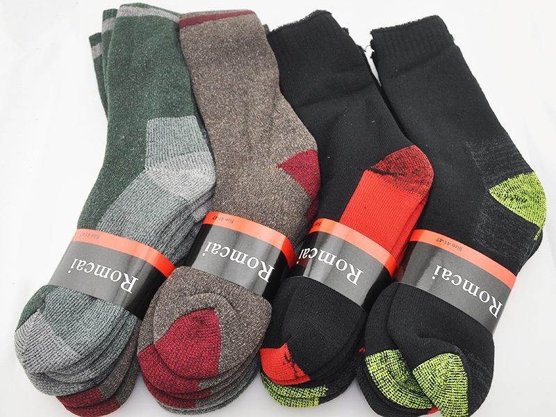 (12 Pairs) Thick Socks Men's Long Hose Crew/Work Socks Bulk Sale Carousel 1