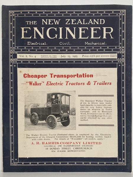 OLD MAGAZINE: The New Zealand Engineer Vol. 2, No. 4 - 15 July 1925 Carousel 1