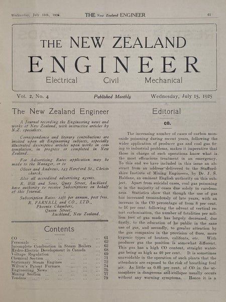 OLD MAGAZINE: The New Zealand Engineer Vol. 2, No. 4 - 15 July 1925 Carousel 3