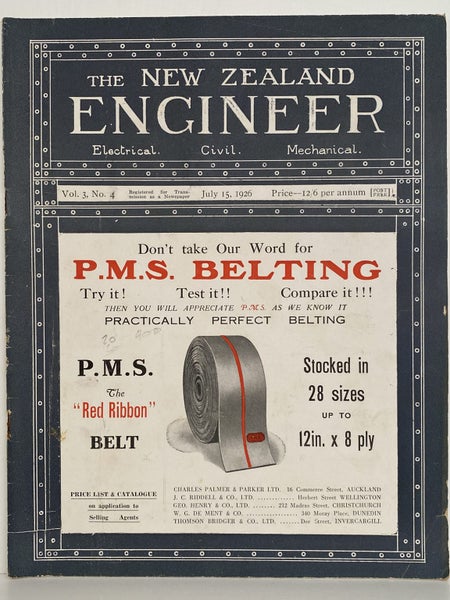 OLD MAGAZINE: The New Zealand Engineer Vol. 3, No. 4 - 15 July 1926 Carousel 1