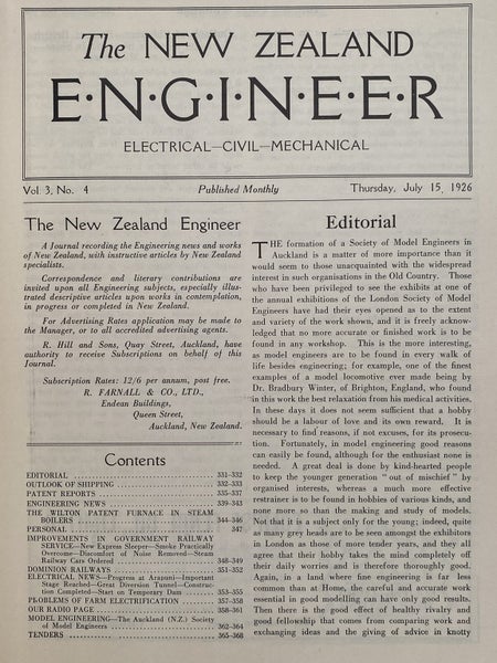 OLD MAGAZINE: The New Zealand Engineer Vol. 3, No. 4 - 15 July 1926 Carousel 3