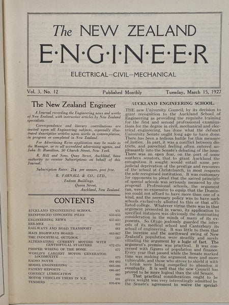 OLD MAGAZINE: The New Zealand Engineer Vol. 3, No. 12 - 15 March 1927 Carousel 3