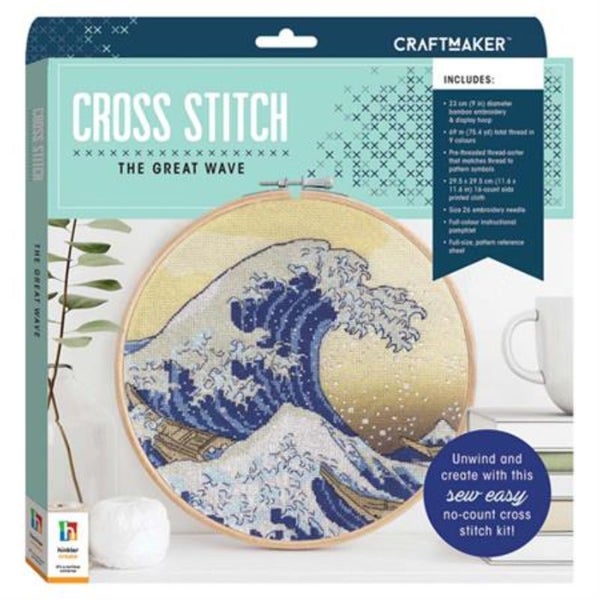 Cross Stitch Kit - Craft Maker The Great Wave Off Kanagawa Carousel 1