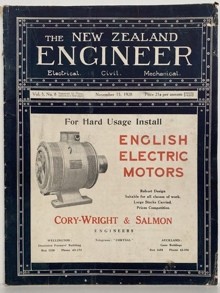 OLD MAGAZINE: The New Zealand Engineer Vol. 5, No. 8 - 15 November 1928 Carousel 1