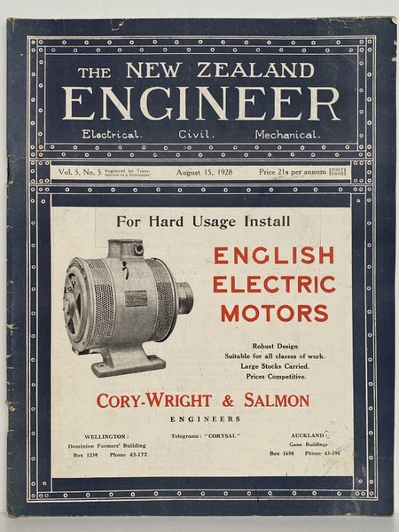 OLD MAGAZINE: The New Zealand Engineer Vol. 5, No. 5 - 15 August 1928 Carousel 1