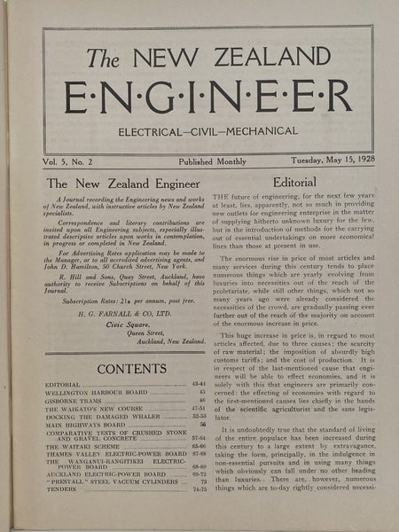 OLD MAGAZINE: The New Zealand Engineer Vol. 5, No. 2 - 15 May 1928 Carousel 3