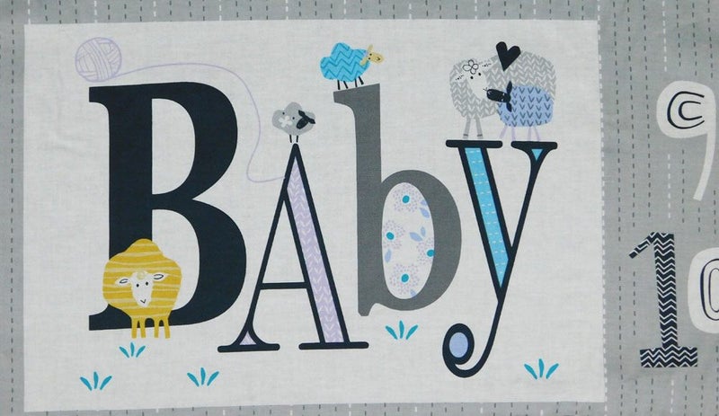 Patchwork Quilting Sewing Fabric Baby Sheep Panel 60x110cm New Carousel 5
