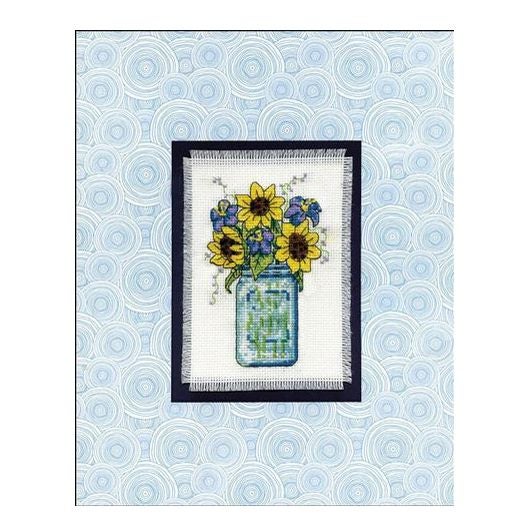 Cross X Stitch FLORAL JAR and Mat Kit incl Threads Carousel 1