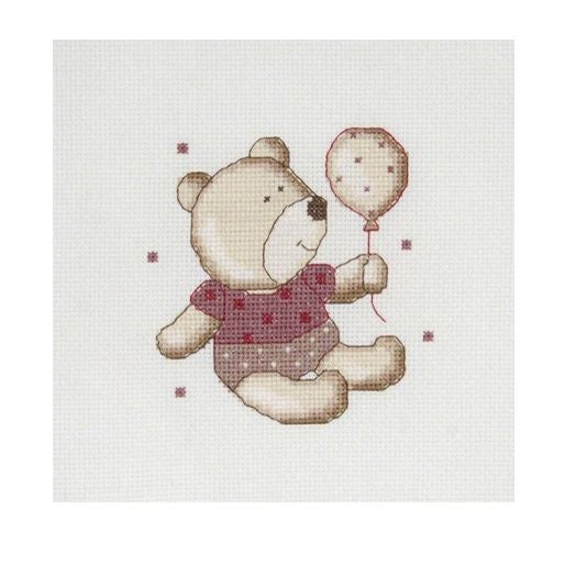 DMC Cross X Stitch Kit Teddydou Balloon 11x11cm incl Threads Carousel 1