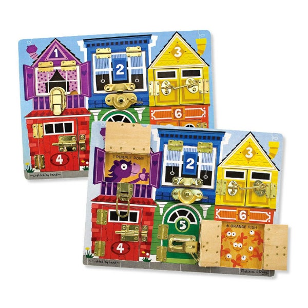 Melissa & Doug Wooden Latches Board Carousel 1