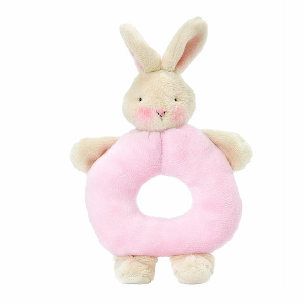 Bunnies By The Bay Bunny Ring Rattle - Pink Carousel 1