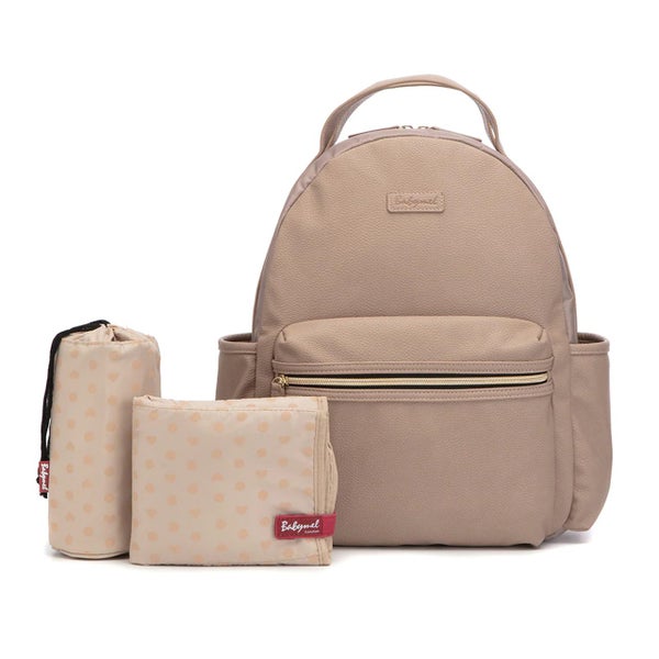 Babymel Lola Vegan Leather Nappy Backpack - Almond Carousel 1