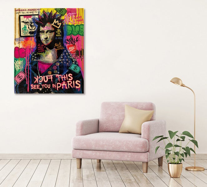 Free Shipping 1 Panel Canvas Wall Art - Pop Art - Mona Lisa Carousel 2