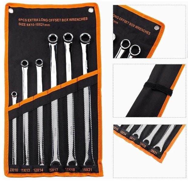 SPANNER EXTRA LONG DOUBLE BOX END WRENCH 6PCS SET Carousel 6