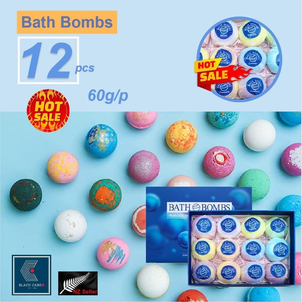 Brand New 12Pcs Bath Bombs Gift Set Fizzie Essential Oil Spa Bath *Sale NOW* Carousel 1