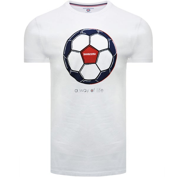 Lambretta Mens Big & Tall Football T-Shirt - White Carousel 1