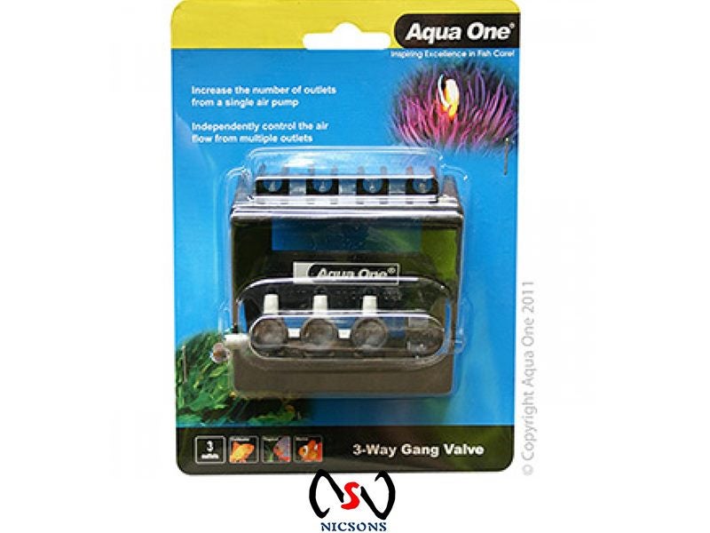 Aqua One Gangvalve 3 Way W/hanger (Carded) Carousel 1