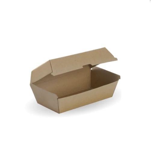 100 X Regular Kraft Brown Disposable Snack Boxes Bulk Takeaway Box Carousel 1