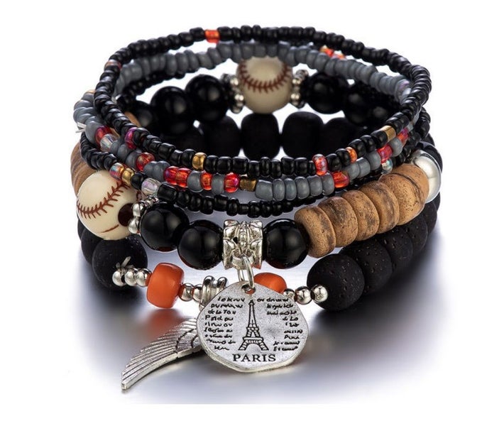 Black Bohemian Ethnic Style Multi-layer Stretch Rice Bead Bracelet Carousel 1