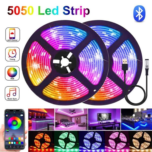 USB LED Strip Light 5M 16 Colours Bluetooth or Remote Carousel 1
