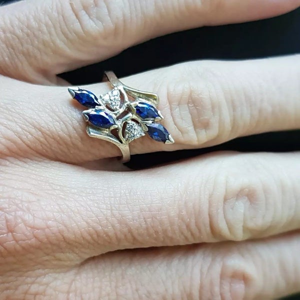 Stg Silver Marquee & Cz set Ring Carousel 2