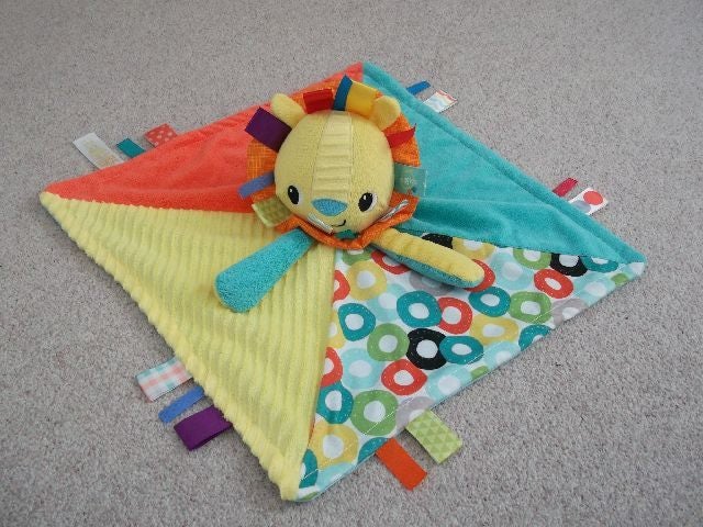 * Bright Starts Cuddle Tags Blankie ~ Lion * Carousel 1