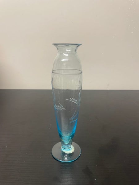 Vintage blue glass vase made in Japan Carousel 1