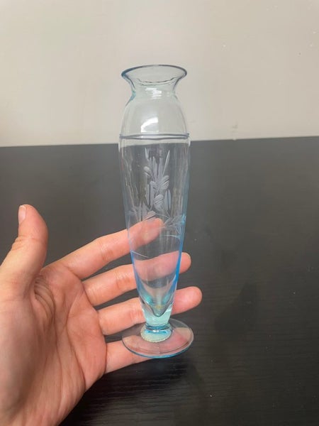 Vintage blue glass vase made in Japan Carousel 2