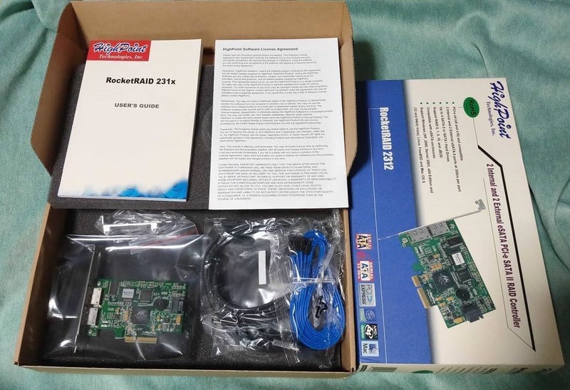 HighPoint Rocket Raid 2312, 4-ch PCI-E to e-SATA II RAID 0/1/5/10/JBOD adapter Carousel 2