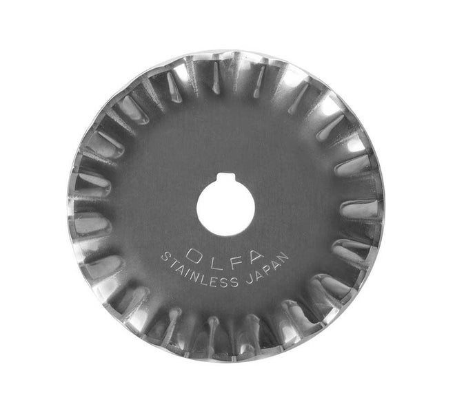 OLFA® 45mm Steel Pinking Rotary Cutter Blade Carousel 1