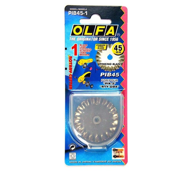 OLFA® 45mm Steel Pinking Rotary Cutter Blade Carousel 4