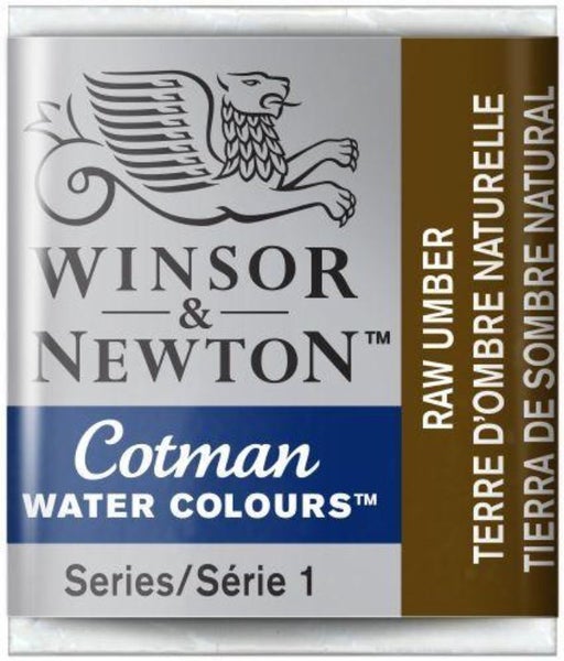 WINSOR & NEWTON COTMAN WATERCOLOUR HALF PAN PAINT - RAW UMBER 554 Carousel 1