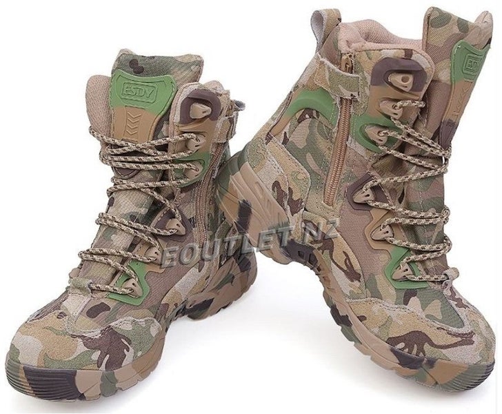 *PREMIUM* 8" Tactical Combat Boots w/ Side Zipper Multicam-EUR 44 | US: 10-10.5 Carousel 1