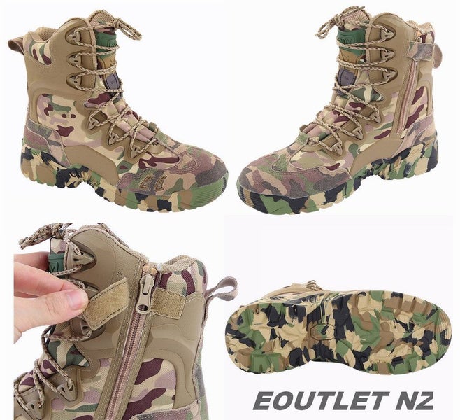 *PREMIUM* 8" Tactical Combat Boots w/ Side Zipper Multicam-EUR 44 | US: 10-10.5 Carousel 2