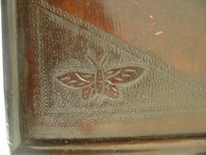 Antique Colonial Era Chip Craved Tray(B) Carousel 16