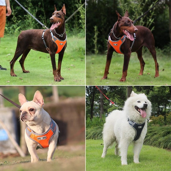 Dog Harness Vest Breathable Dog Training Harness Adjustable Reflective Nylon705D Carousel 2