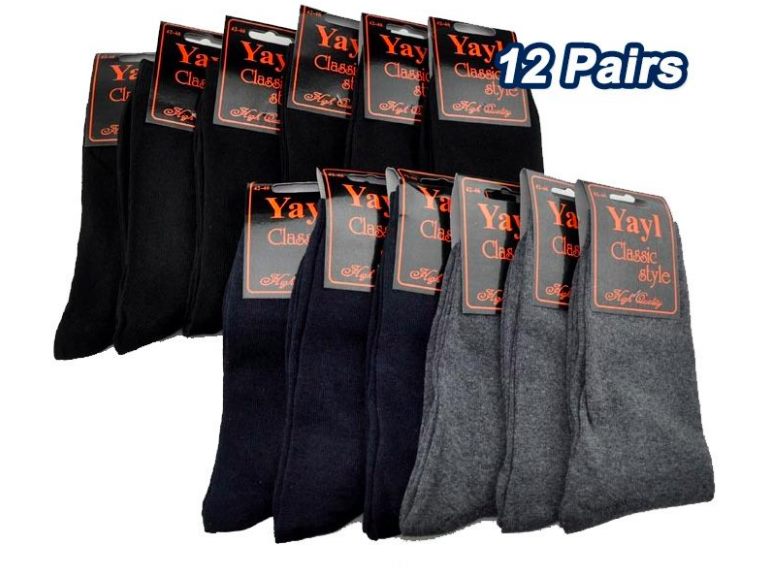 (12 Pairs) Plain Sokcs Crew Socks Business Socks - SIZE7-10 Carousel 1